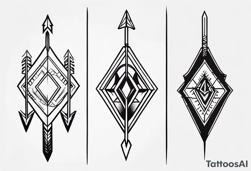 Simple Vertical Arrow tattoo idea