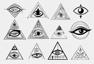 Abstract third eye in a pyramid tattoo idea