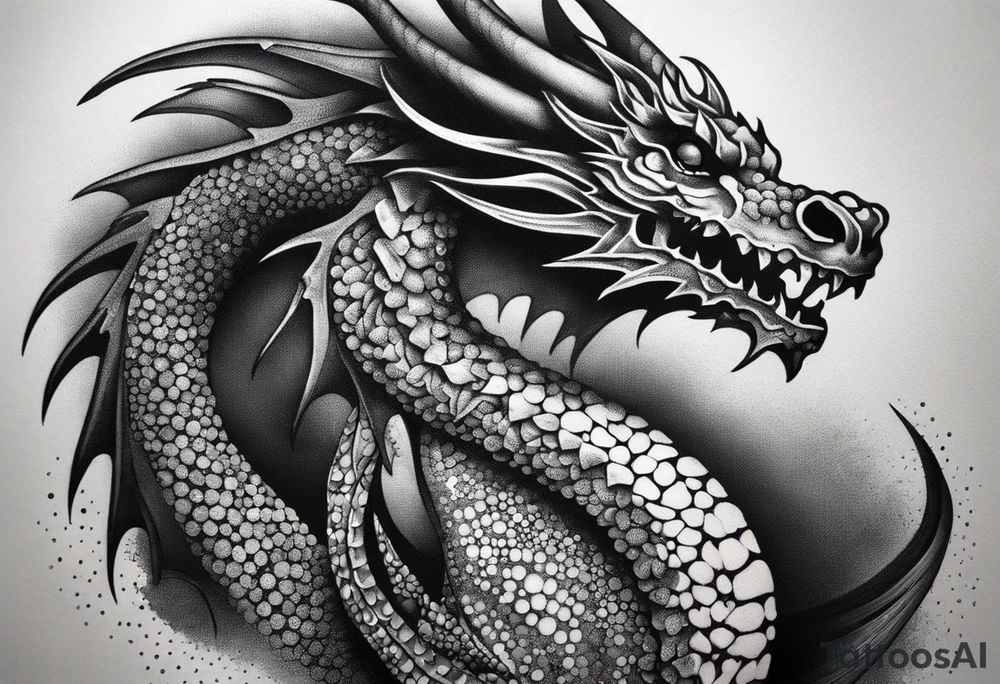 Skeleton Dragon tattoo idea