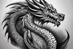 Skeleton Dragon tattoo idea