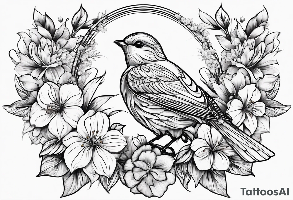 bird
fine line
gentle
thin lines
floral design tattoo idea