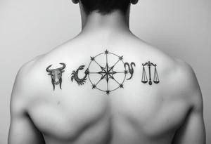 Taurus, cancer, 2 scorpio, capricorn, and libra star constellation tattoo for arm tattoo idea