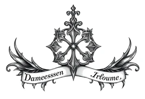 Irish symbol with daughters names tattoo idea