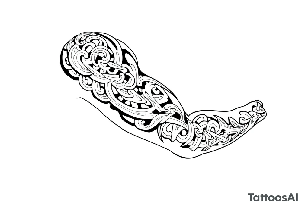 Māori style Celtic tribal
and bands black and white shading tattoo idea