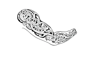 Māori style Celtic tribal
and bands black and white shading tattoo idea