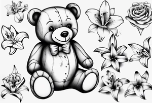 Lily teddy bear tattoo idea