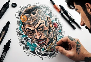 man getting a tattoo close up tattoo idea