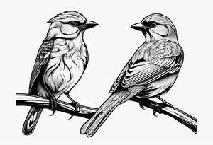 outline of two birds tattoo idea