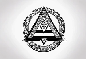 Valhalla fire runes odin
Sword shield valknut tattoo idea