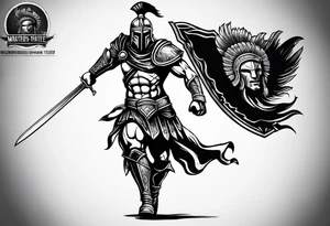 spartan warrior full body tattoo idea