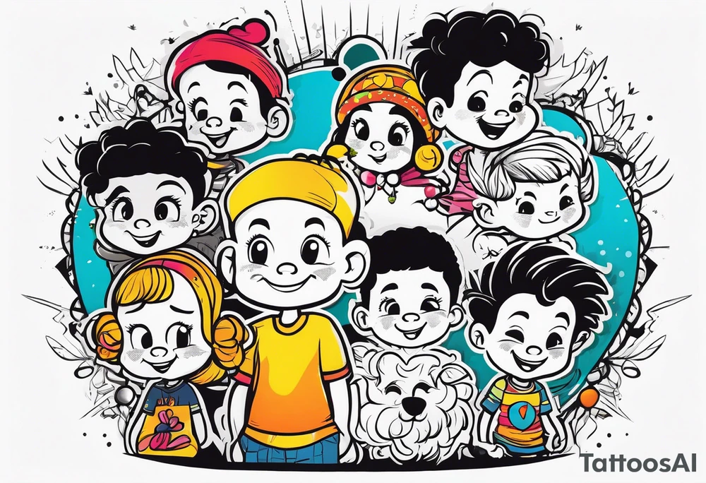 5 SMALL CHILDREN, OF DIFFERENT RACES, 8 EARS OLD tattoo idea