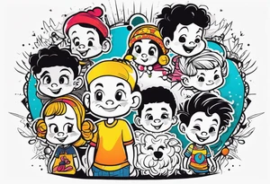 5 SMALL CHILDREN, OF DIFFERENT RACES, 8 EARS OLD tattoo idea