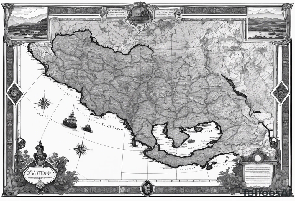 map with Whidbey Island, Cambodia, Scotland, Ghana, Liberia, Haiti tattoo idea