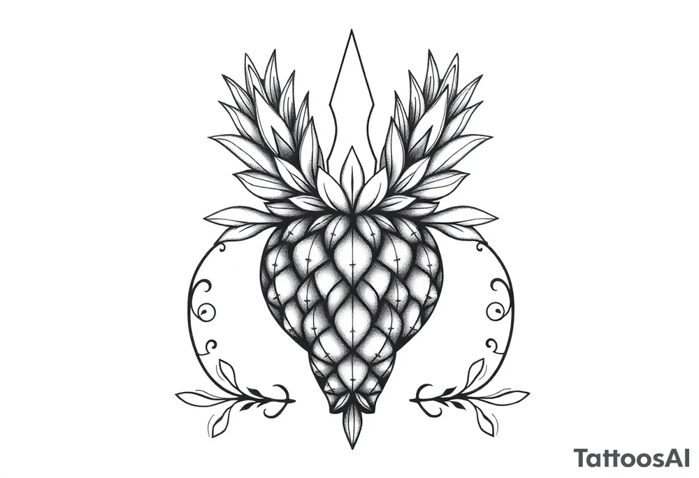 Crown pineapple vagina ,anus tattoo idea