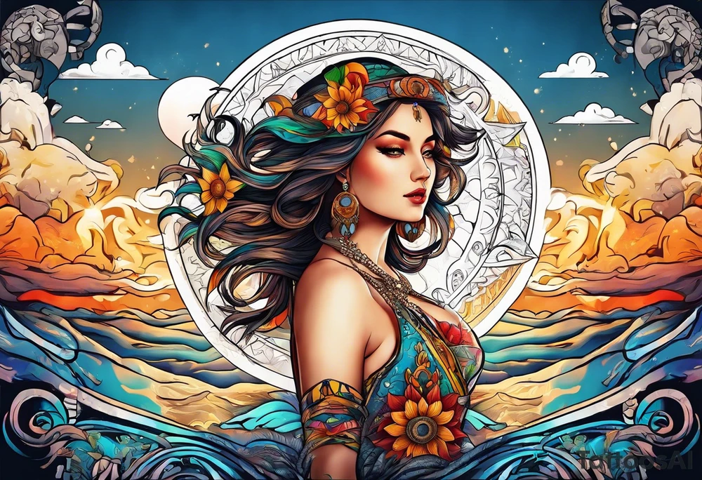 sun tattoo idea