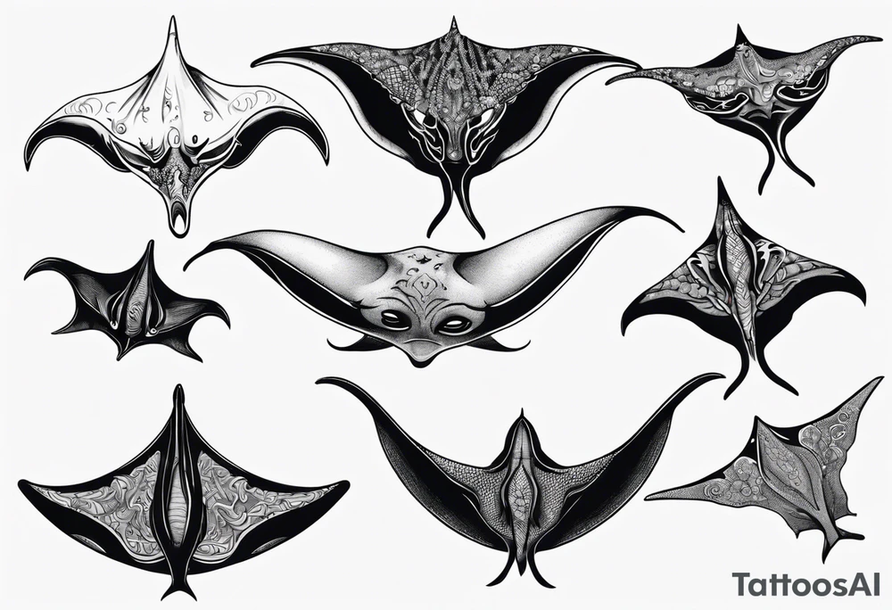 Manta ray in thai tattoo idea