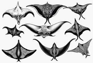 Manta ray in thai tattoo idea