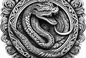 aztec kukulkan snake sleeve tattoo idea