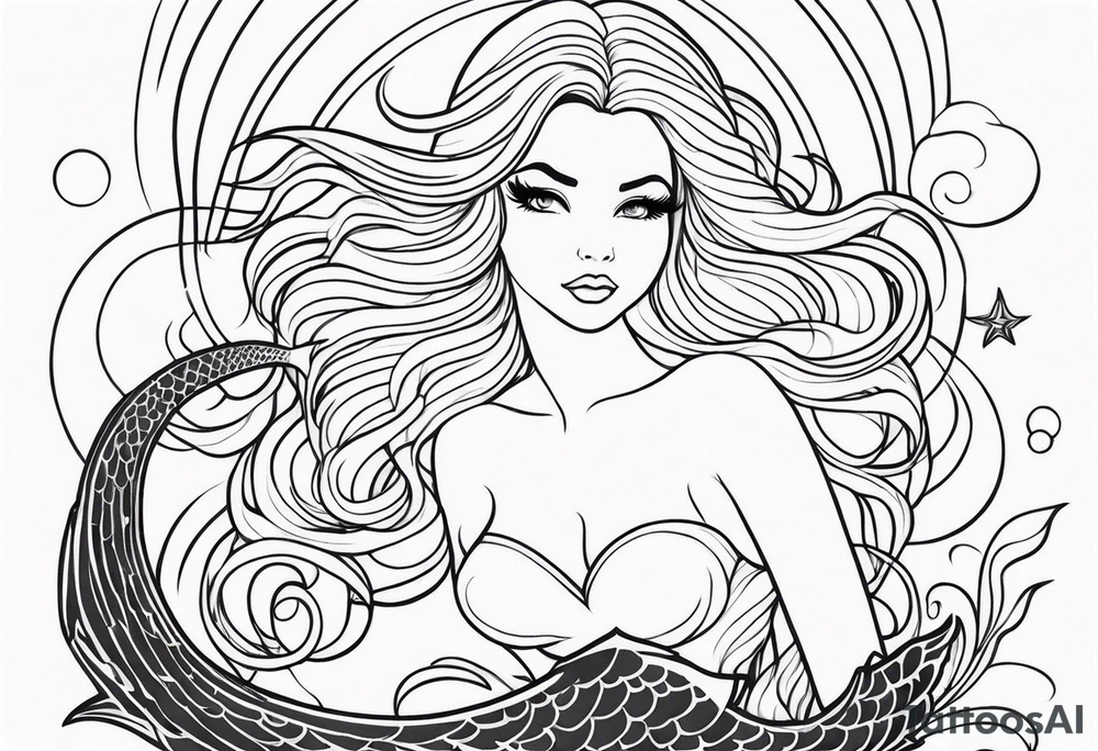 Cute sexy mermaid tattoo idea