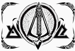 Valhalla 
Sword shield valknut  axe tattoo idea