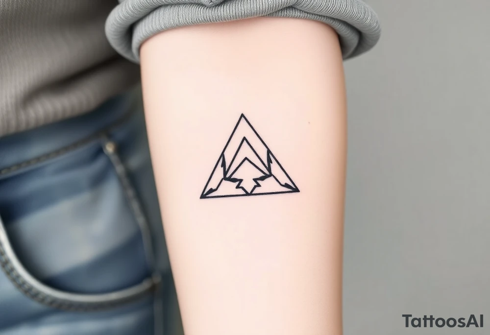 Geometric small triangle about different paths in life merge together and become stronger together tattoo idea