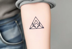 Geometric small triangle about different paths in life merge together and become stronger together tattoo idea