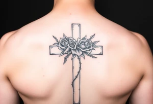 Roses crown of thorns on cross
G>high lows tattoo idea