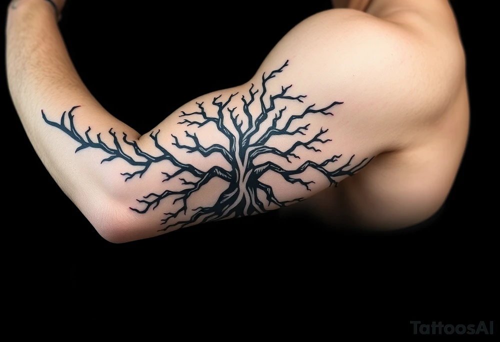 Tree roots turning into veins tattoo idea