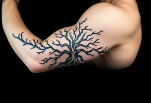 Tree roots turning into veins tattoo idea