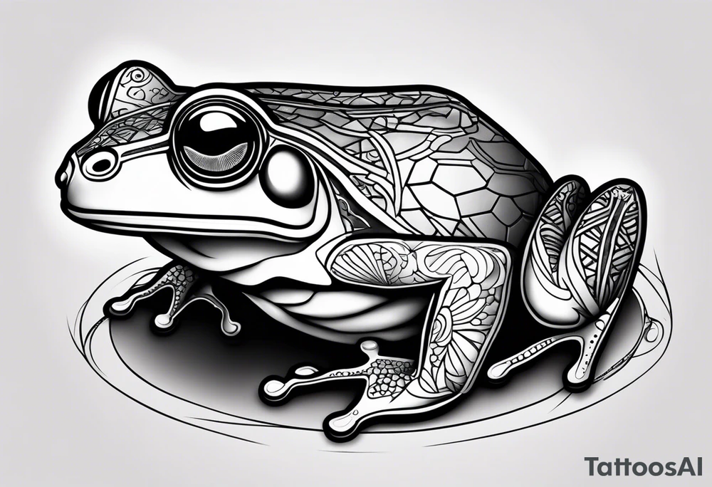 a psychedelic frog tattoo idea