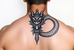 powerful majestic Thai Naga tattoo idea