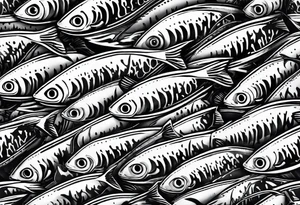 Shoal of mackerel in the ocean tattoo idea