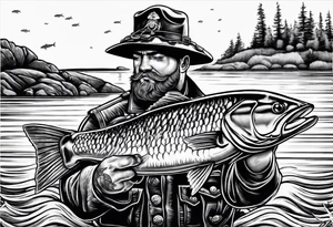 Beer Friend Memorial Fishing Marines tattoo idea