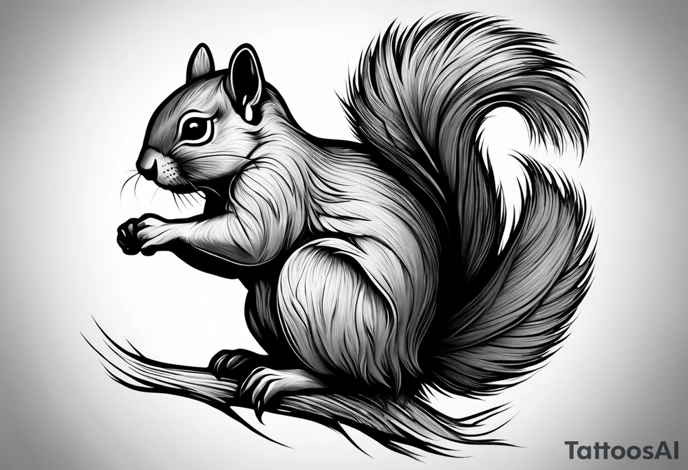 Angel squirrel acorn tattoo idea