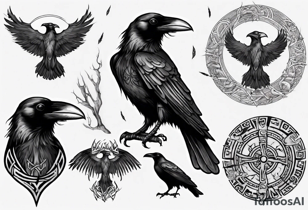 raven from the vikings era tattoo idea