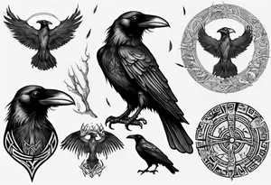 raven from the vikings era tattoo idea