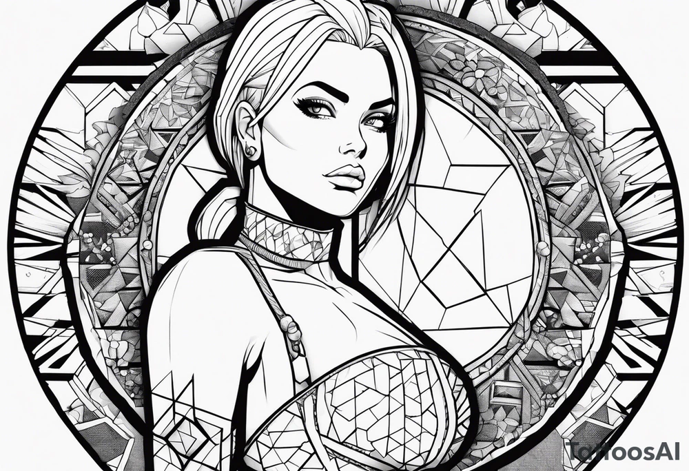 Android 18 naked tattoo idea