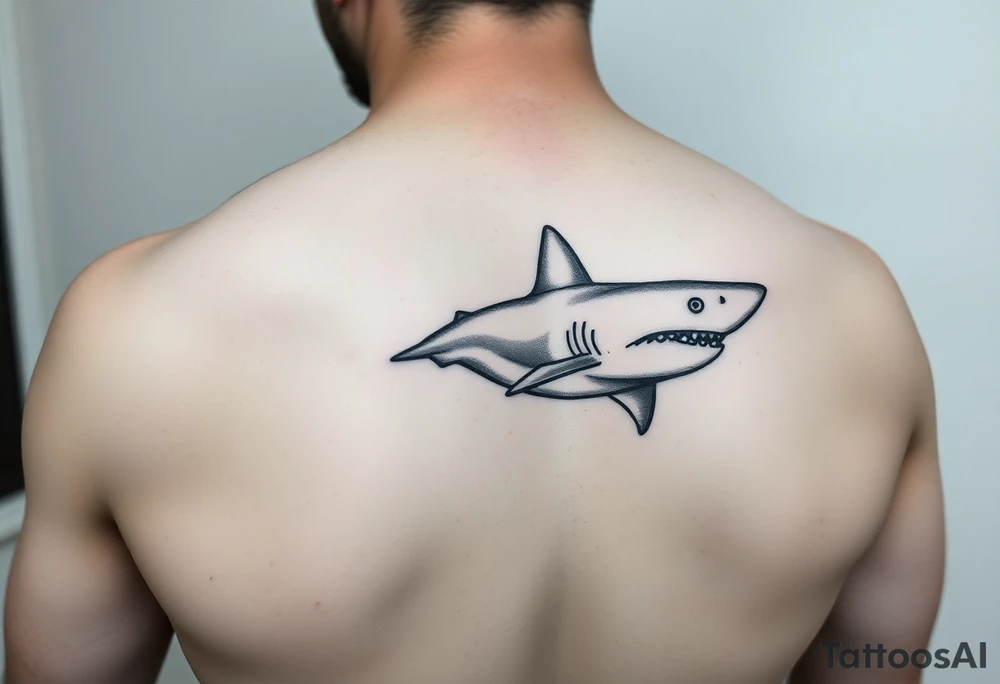 I have a shark silhouette on my tricep I want a feminine fine line half sleeve in black and white tattoo idea