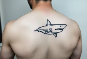 I have a shark silhouette on my tricep I want a feminine fine line half sleeve in black and white tattoo idea