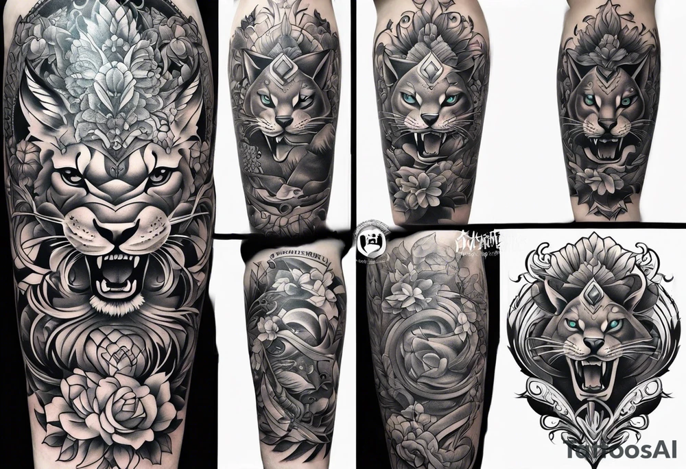 Full leg tattoo from hip to foot tattoo idea
