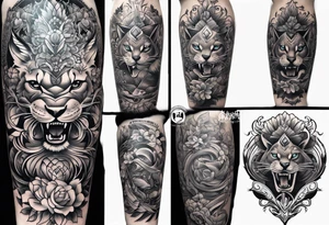 Full leg tattoo from hip to foot tattoo idea