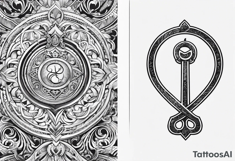 Infinity symbol with locking key tattoo idea