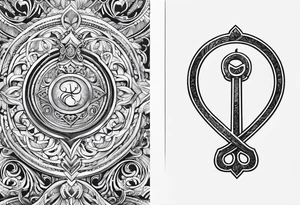Infinity symbol with locking key tattoo idea