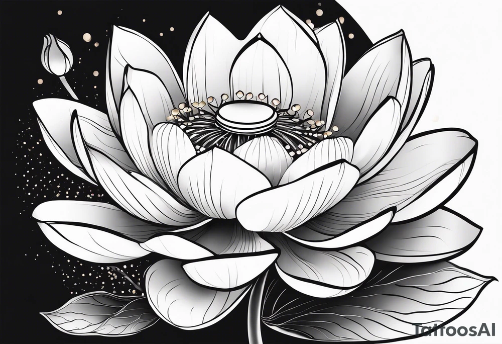 lotus flower with minimal design tattoo idea