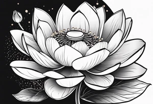 lotus flower with minimal design tattoo idea