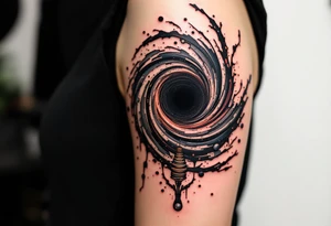 Human Civilisation is being sucked into a Black hole vortex tattoo idea