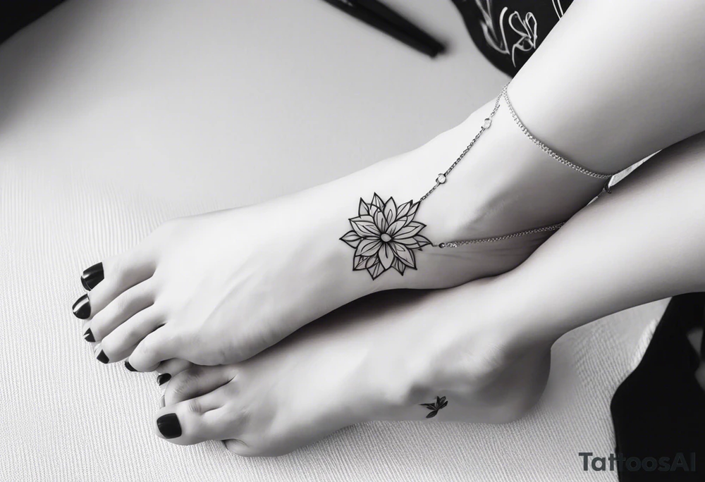 feminine ankle bracelet tattoo tattoo idea