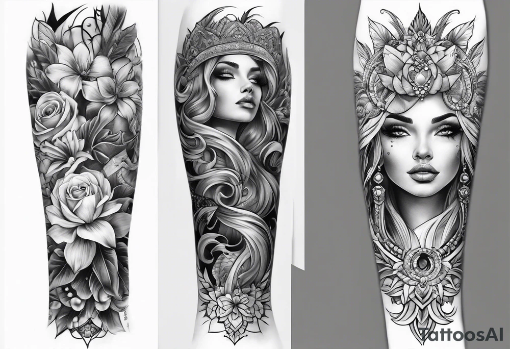 Full leg sleeve tattoo idea