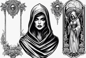 Female grim reaper tattoo idea