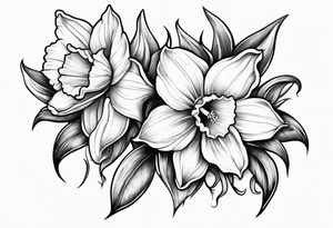Daffodil birth flower chain tattoo idea